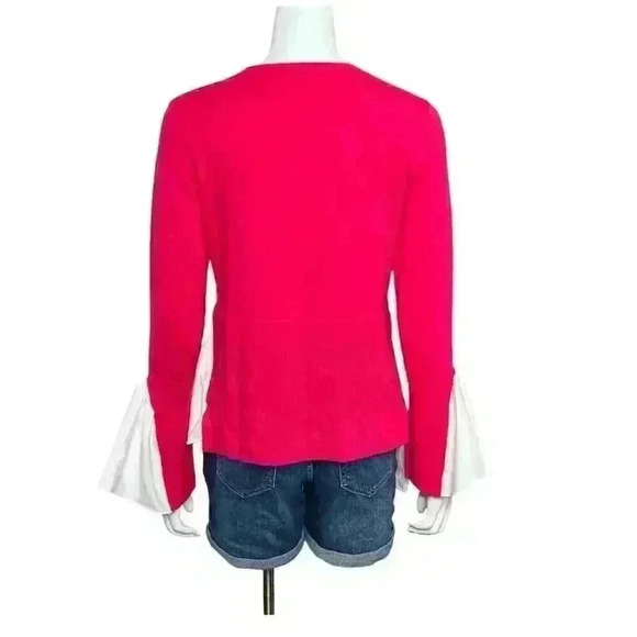 Athena Marie Pink Sweater with White Layered Hem Women’s Size S - Picture 4 of 12